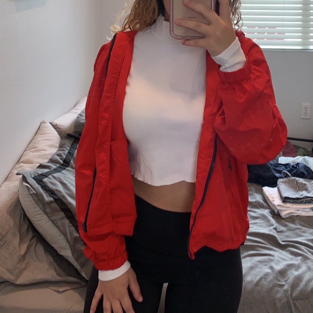 Brandy Melville Red Windbreaker